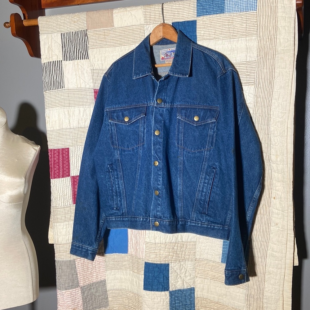 1980s Vintage “Diamond Double U” Dark Wash Jean Jacket